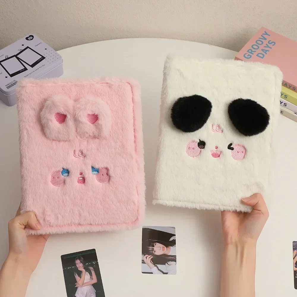 Cartoon Plush A5 Kpop Binder Photocard Holder Idol Photo Album Photocards Collect Book Kawaii School Stationery Picture Albums