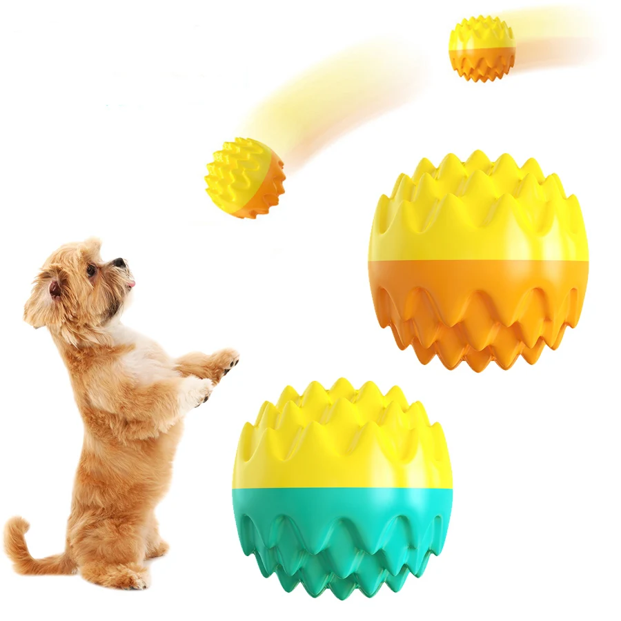 

2025 New Pet Toy Ball, Chewable, Molar, Teeth Cleaning, Bite-resistant Cat Toy, Chewing and Sounding, Elastic Dog Toy Ball
