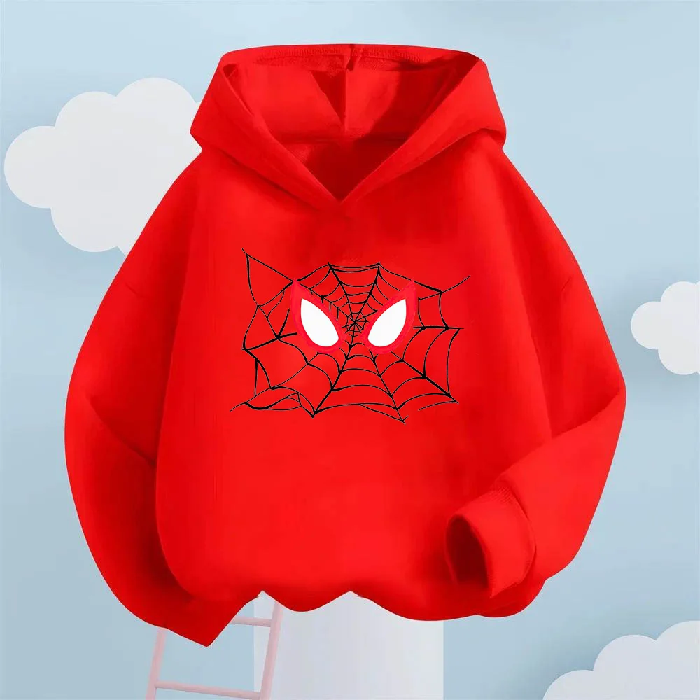 Interessante Spider-Man Spider Web Design bedrukte kinderkleding hoodies, dagelijkse casual sport outdoor tops voor jongens en meisjes