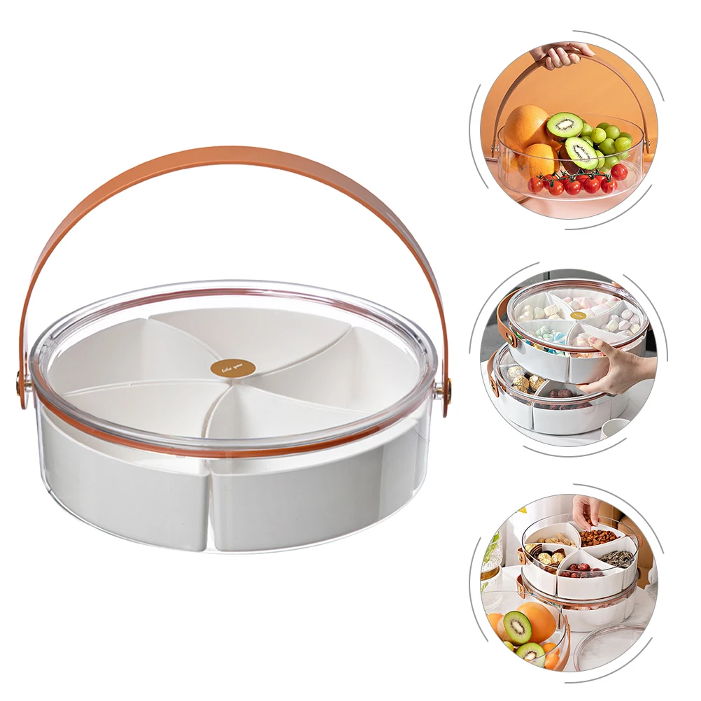 

Airtight Divided Tray Fruit Bowl Multi Compartment Serving Tray Dried Storage Party Kitchen Bar