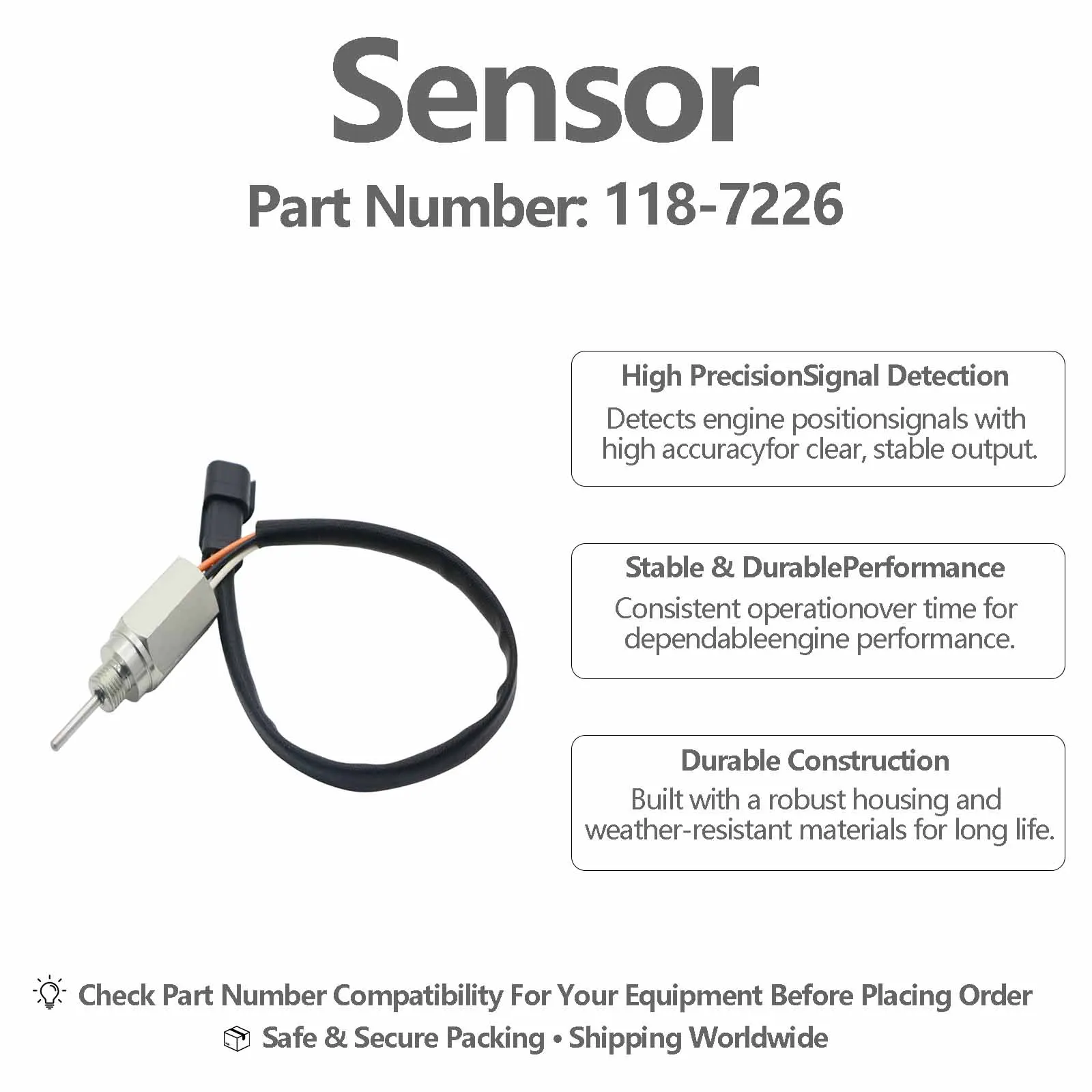 Temperature sensor 118-7226 For Caterpillar CAT 973C 963C 953C Crawler Loader