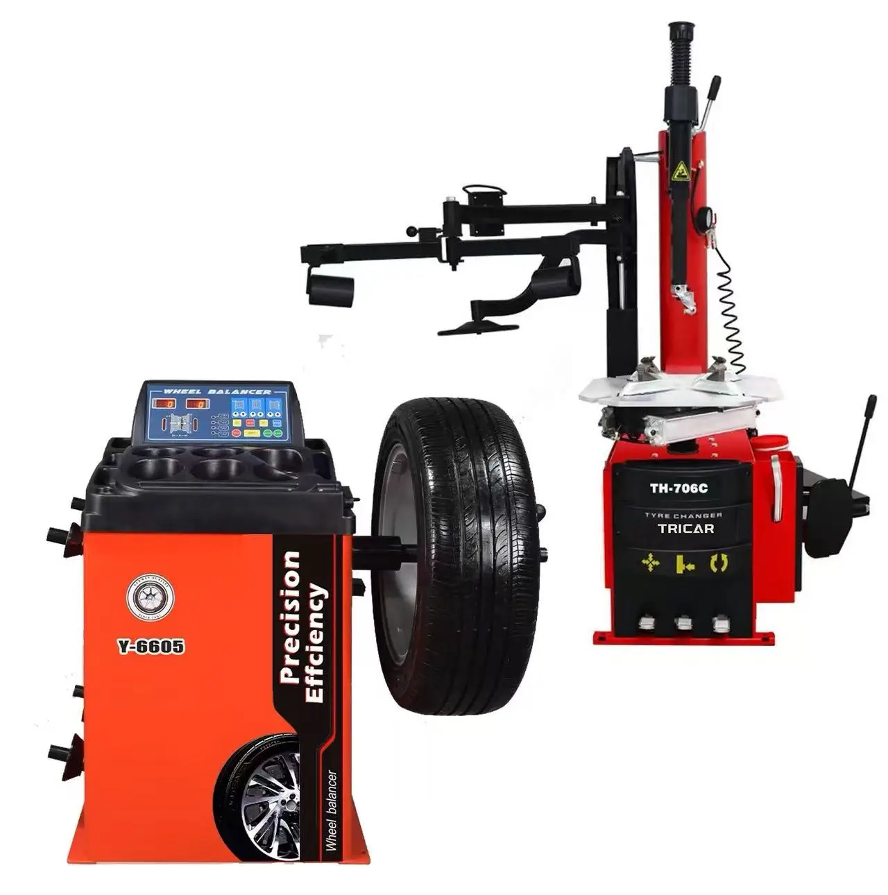 

Tricar Hot Sale Automatic Tire Removal Combo For Car Tire Work Shop Wheel Balancer And Tyre Changer With Help Arm Combo