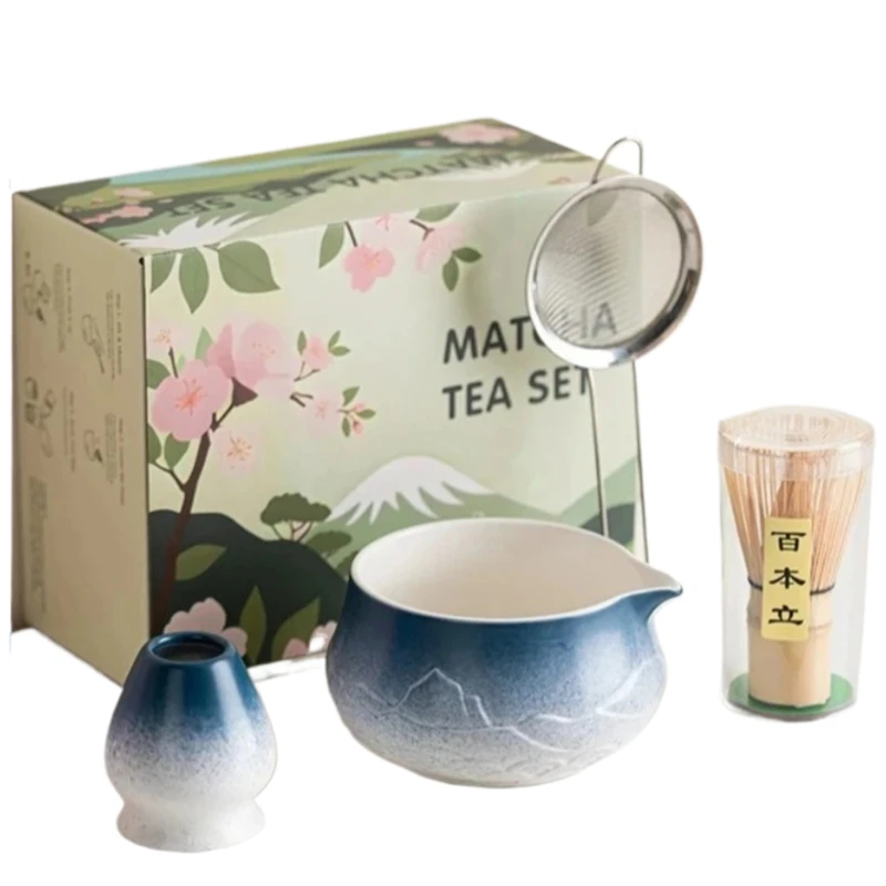 

Набор венчиков для матча, 2/5/6 шт., керамическая рельефная горная чаша для матча с носиком, чайный сервиз для любителей чая, японский набор матча