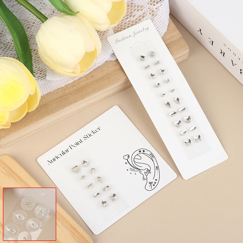 Fashion Fancy-shaped Rhinestone Ear Point Stickers Ear Pressure Patches Acupuncture Auricular Ear Stickers Massage Jewelry