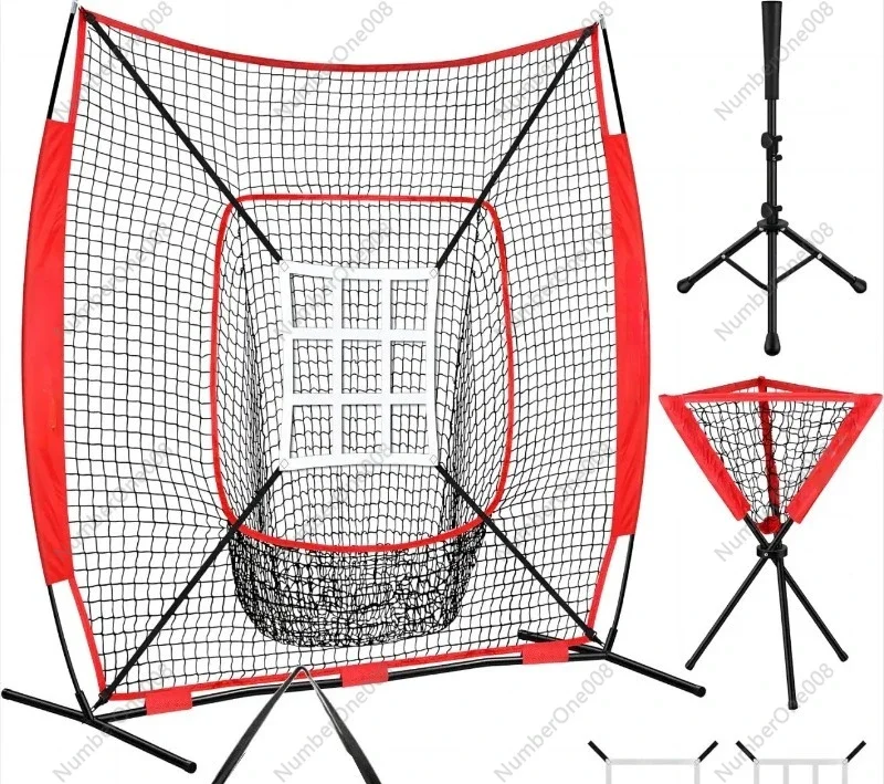 7FT Baseball Practice Net Hockey Training Barrier Portable Batting Cage for Kids Youth Sports