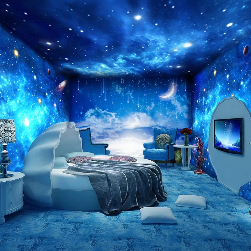 Custom Starry sky Galaxy 3d ktv wallpaper home decoration ceiling background wall cloth hotel mural wall papers all house decor