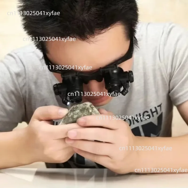 Head Mounted Spectacle Magnifier with LED Light, Hands Free Loupe for Jewelry Repair & Circuit Board Inspection