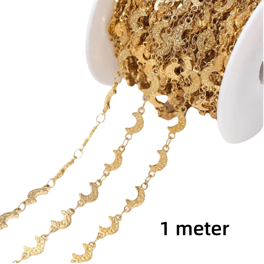 Copper Material Jewelry Making Chains Stainless Steel 1 Meter Length Bracelet Making Chains Sequins Design 6mm Width view 6