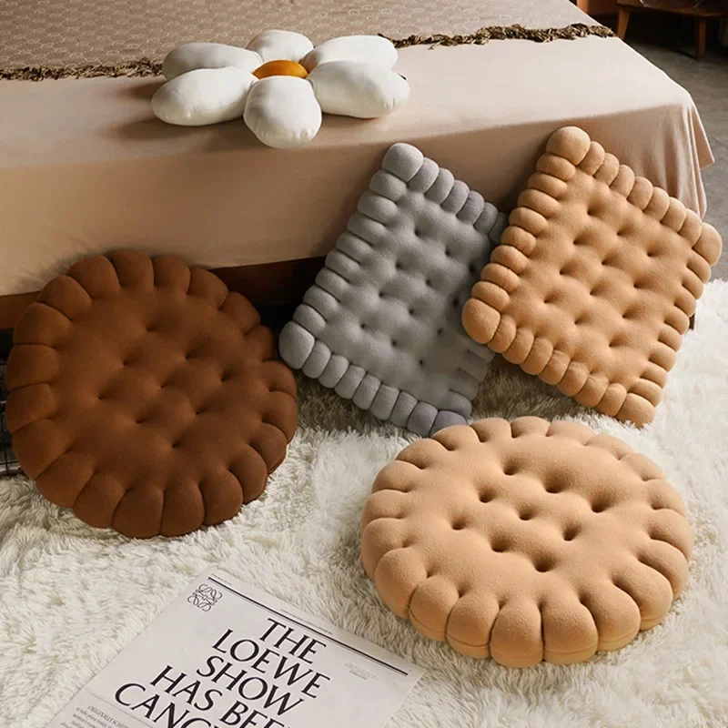 Echtes Leben Keks Form Plüsch Kissen Weiche Kreative Kissen Stuhl Auto Sitz Pad Dekorative Cookie Tatami Zurück Kissen Sofa Hause