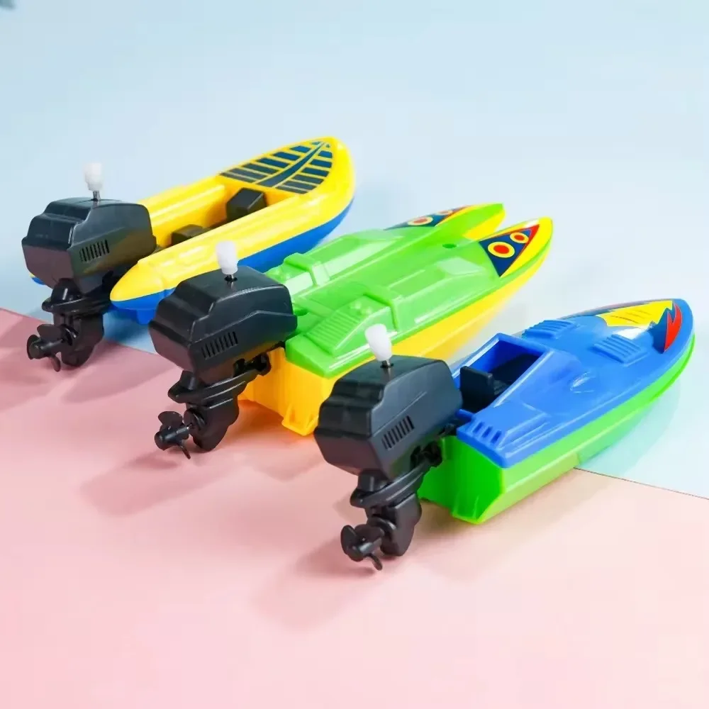 202 Speed Boat Clockwork Toys Ship Wind Up Toy Float In Water Kids Toys Classic Bathtub Shower Bath Toy for Children Boys Toys image 4