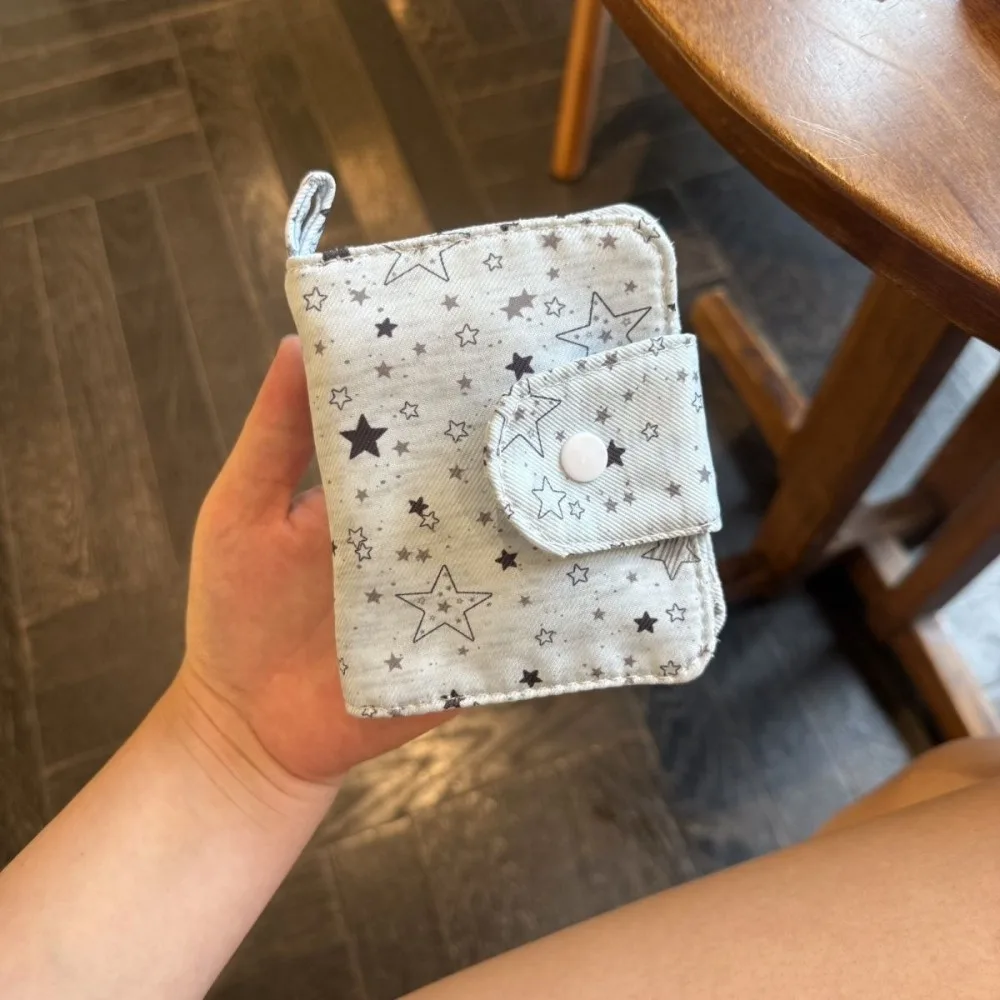 Korean Style Simplicity Star Print Coin Purse Card Holder for Schoolgirl Ins Cute Mini Wallet Portable Pouch for Keys Makeup