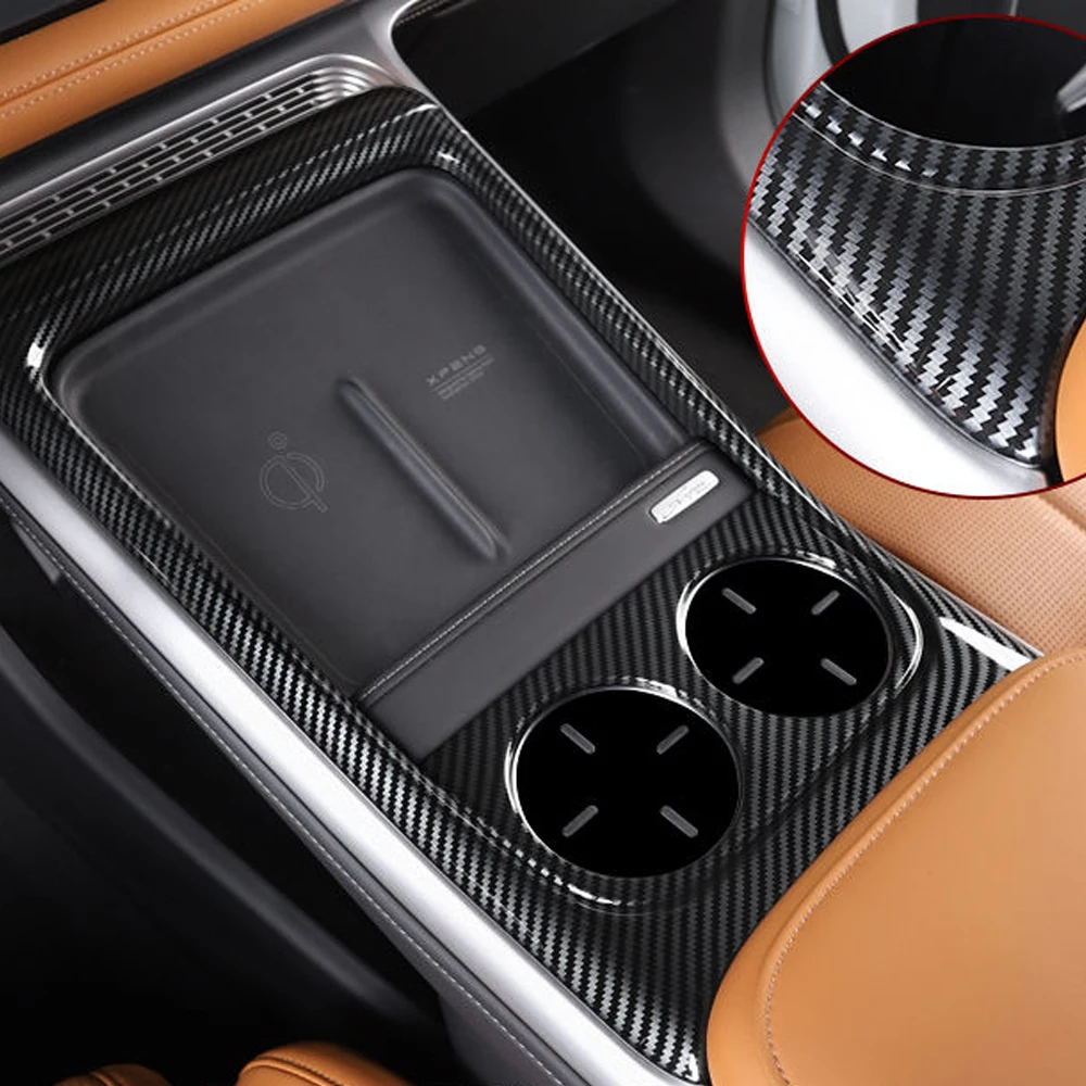 

For Xpeng G9 Central Control Gear Shift Panel Patch ABS Carbon Fiber Pattern Air Outlet Protection Full Set Interior Decoration