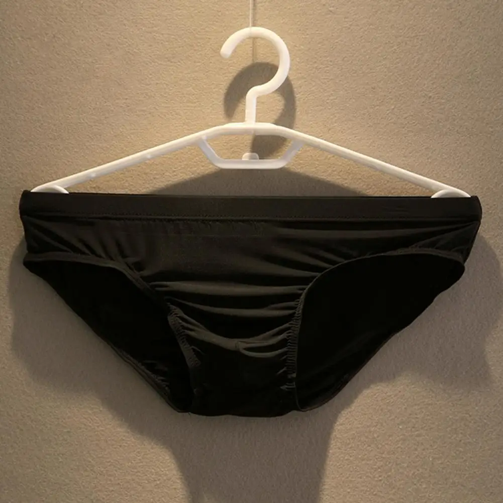 Ice Silk Quick Dry Underpants Panties Underwear Men Briefs Ice Silk Low Waist Solid Color Ultra Thin Seamless Men Panties