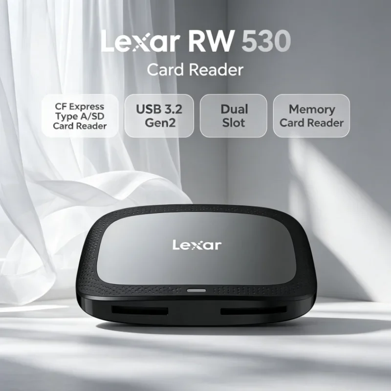 Lexar CFexpress Type A / SD Memory Card Reader CFA Max 900MB/s SD Card Reader RW530 USB 3.2 Gen2 Dual Slot