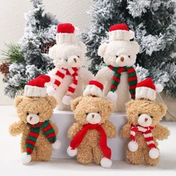 귀여운 봉제 곰 인형 크리스마스 트리 펜던트, 부드러운 미니 곰, 귀여운 봉제 곰, 어린이 크리스마스 선물, 크리스마스 홈 데코 선물, 1 개
