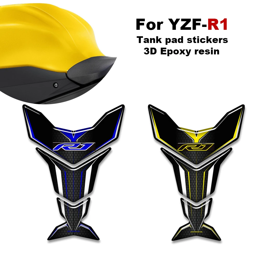 

Motorcycle Tank pad stickers protection Fish Bone decoration emblem kit For YAMAHA YZF-R1 YZFR1 YZF R1 R 1000