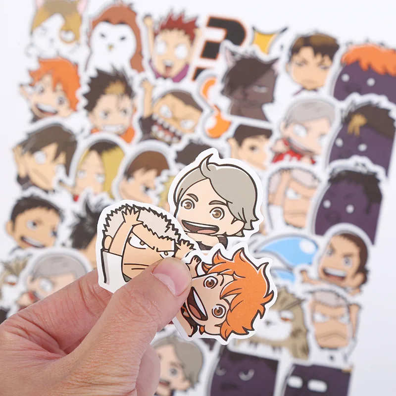 20/40PCS Kawaii Hinata Shoyo Character Expressions Stationery Sticker Tobio Kageyama Randomized Adorable Luxury School Supplies