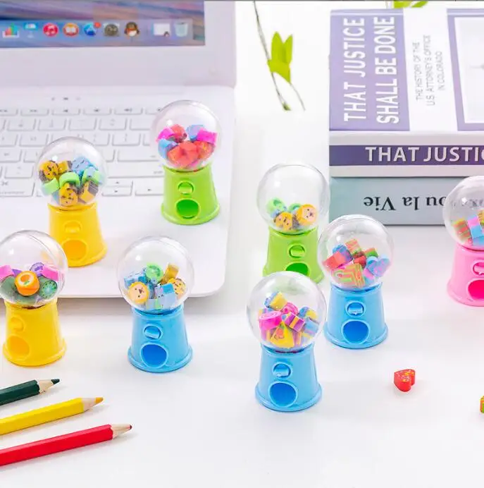 

20 set/lot Cartoon Gashapon Machine Eraser Suit Cute Fruit Writing Drawing Rubber Pencil Eraser Office School Stationery Supply