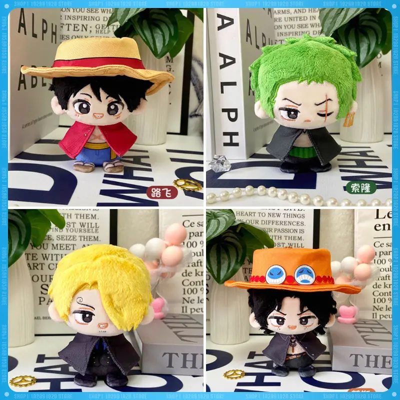 

In Stock 12cm Anime Figure Luffy Zoro Sanji Ace Plush Toy Keychain Cute Cartoon Stuffed Doll Keychain Halloween Christmas Gift
