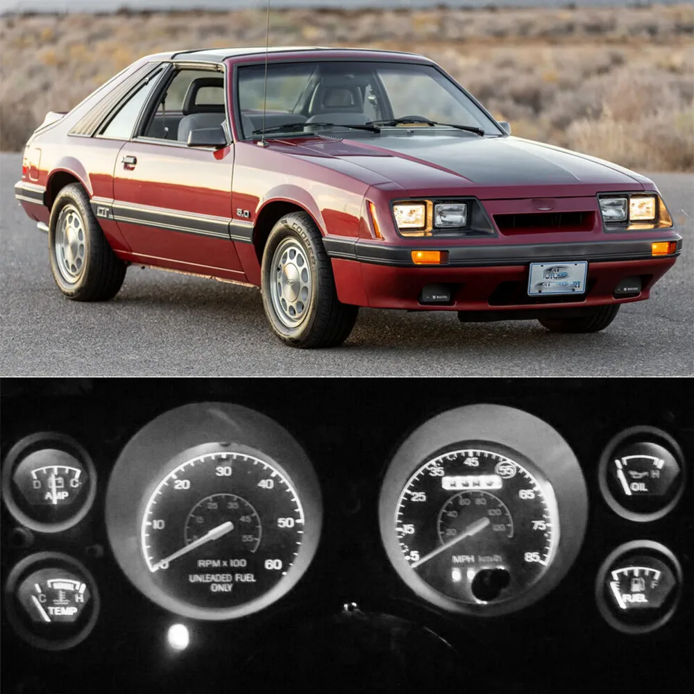 Dash Gauge Cluster LED Dashboard Bulbs Kit 6000K White For 79-86 Ford Mustang