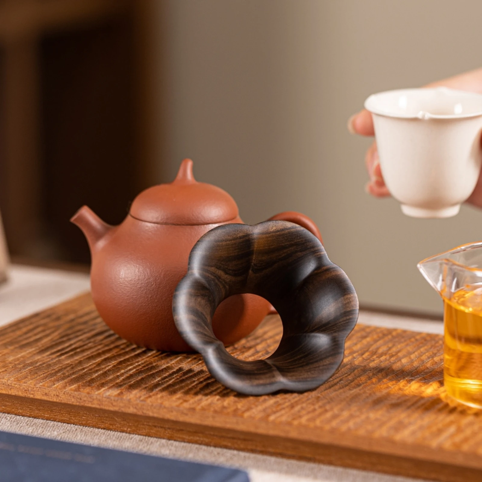 Wooden Tea Strainer Woodgrain Tea Strainer with Petal Shape Fine Workmanship Attractive