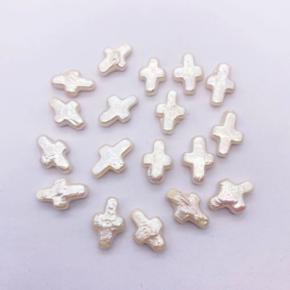 Natural freshwater pearls cross-shaped straight hole beads 9x14mm diy beads for jewelry making ladies necklace earrings bracelet