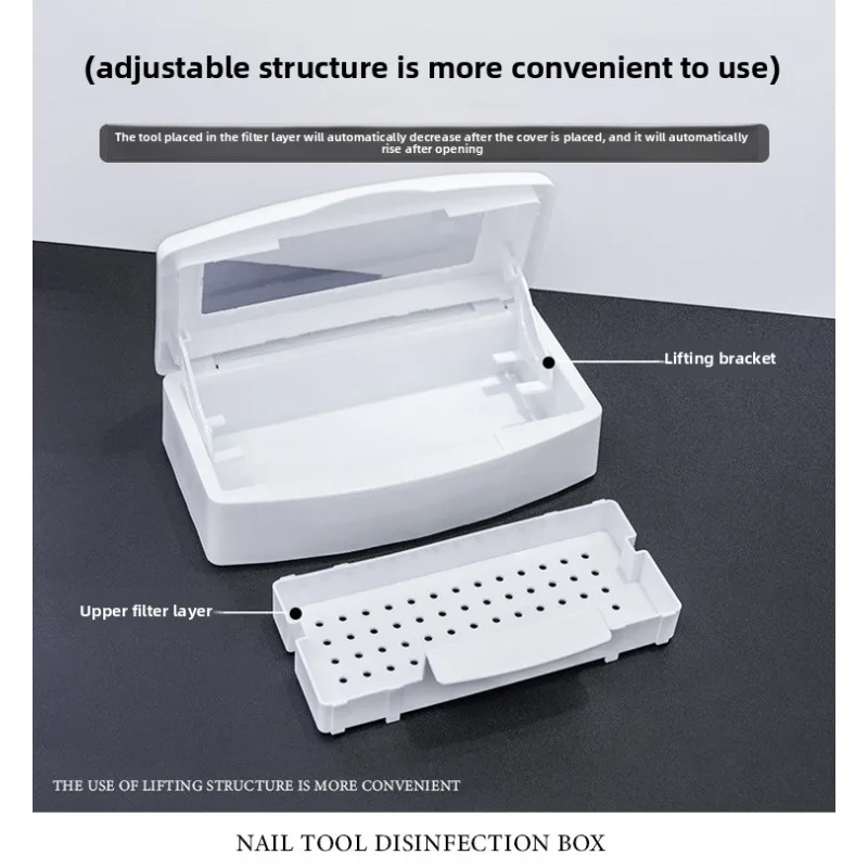 Nail Sterilizer Tray Disinfection Box Salon Nail Art Nipper Tweezers Nail Manicure Equipment Tools Cleaner Sanitize Set Box