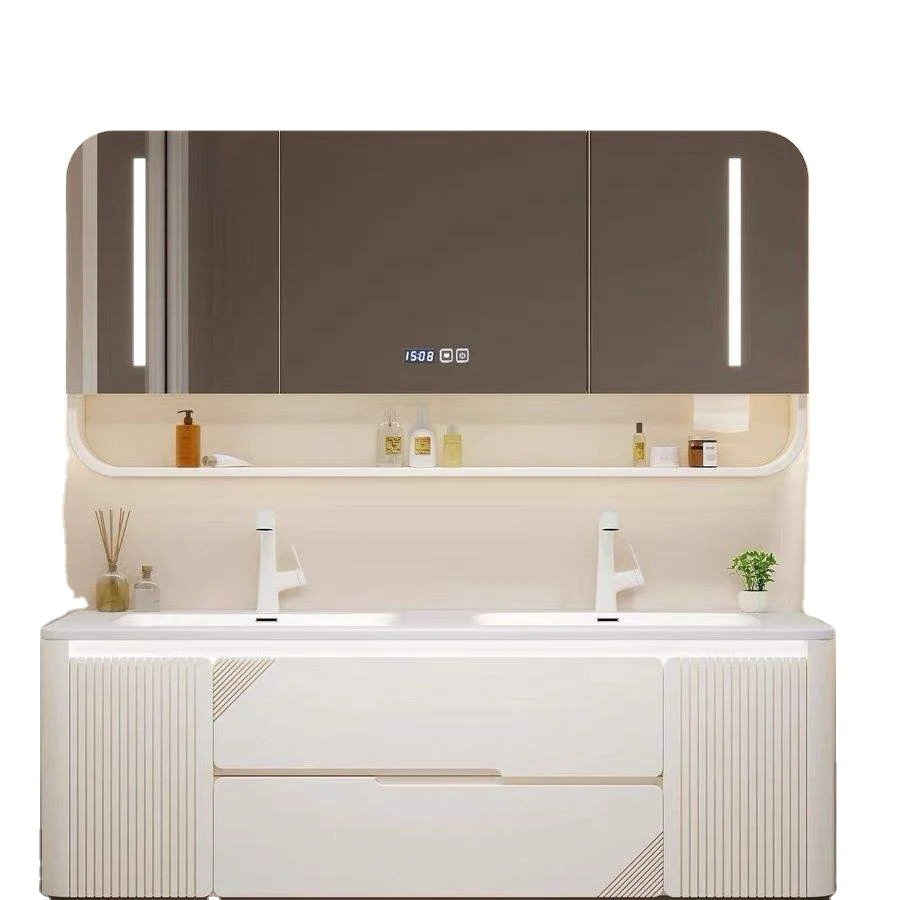 Bathroom Vanity Cabinet with Mirror and Sink for Apartment and Hotel Bathrooms