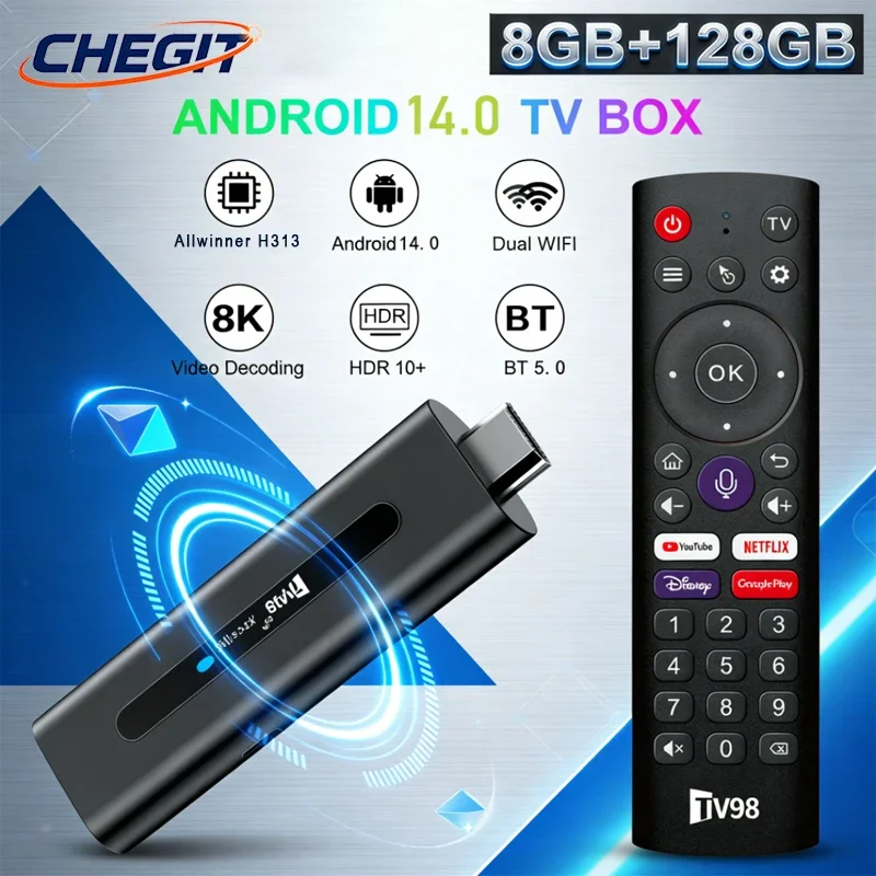 

Новая ТВ-приставка 2026 года на Android 14 с поддержкой Wi-Fi 6, видео 8K, Google Voice Assistant, 8 ГБ + 128 ГБ для Netflix, YouTube и медиаплееров