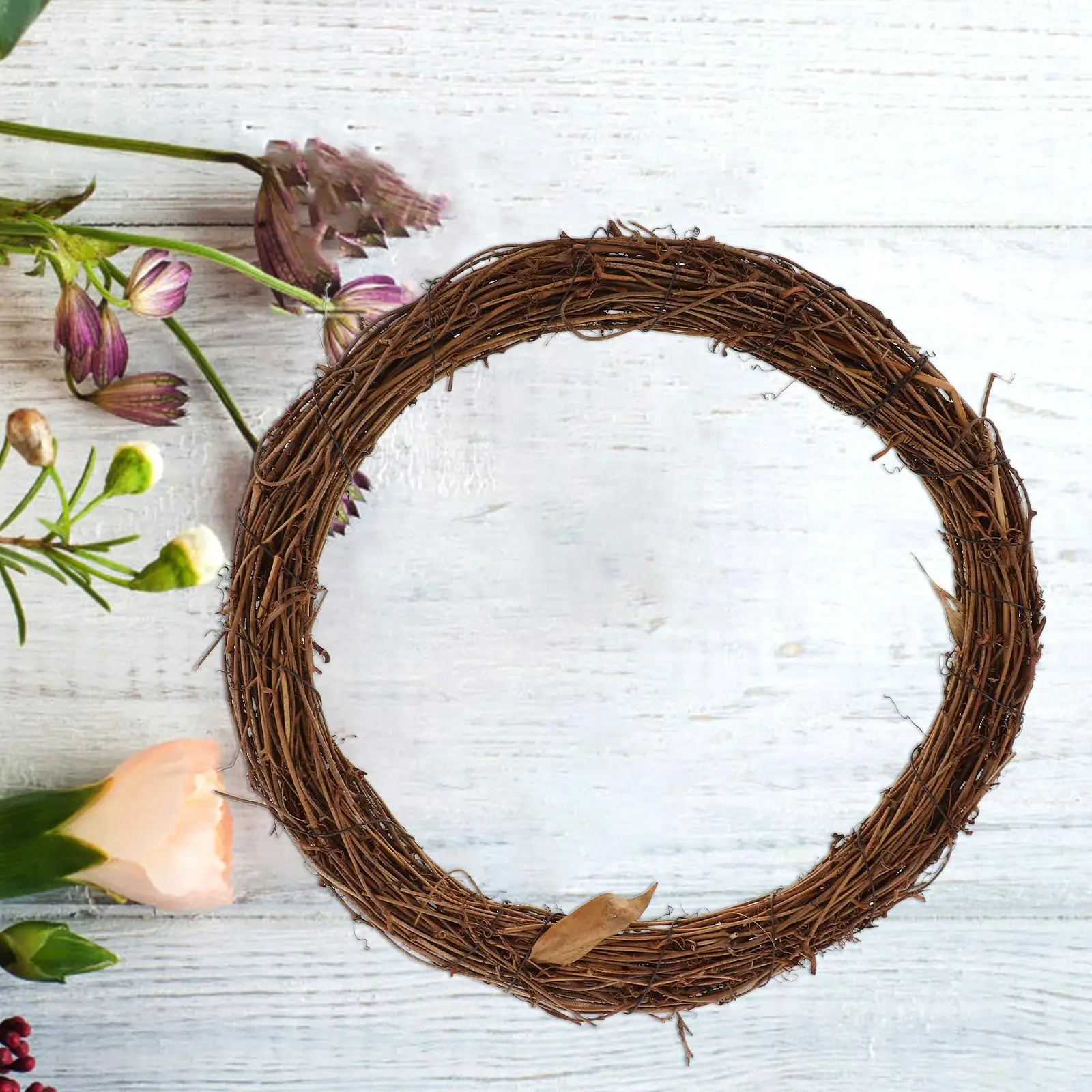 S หวายวงกลมตกแต่งขนาดเล็กพวงหรีดสําหรับงานฝีมือคริสต์มาส Garland MINI แหวน DIY Grapevine อุปกรณ์เสริมรอบตกแต่งบ้าน