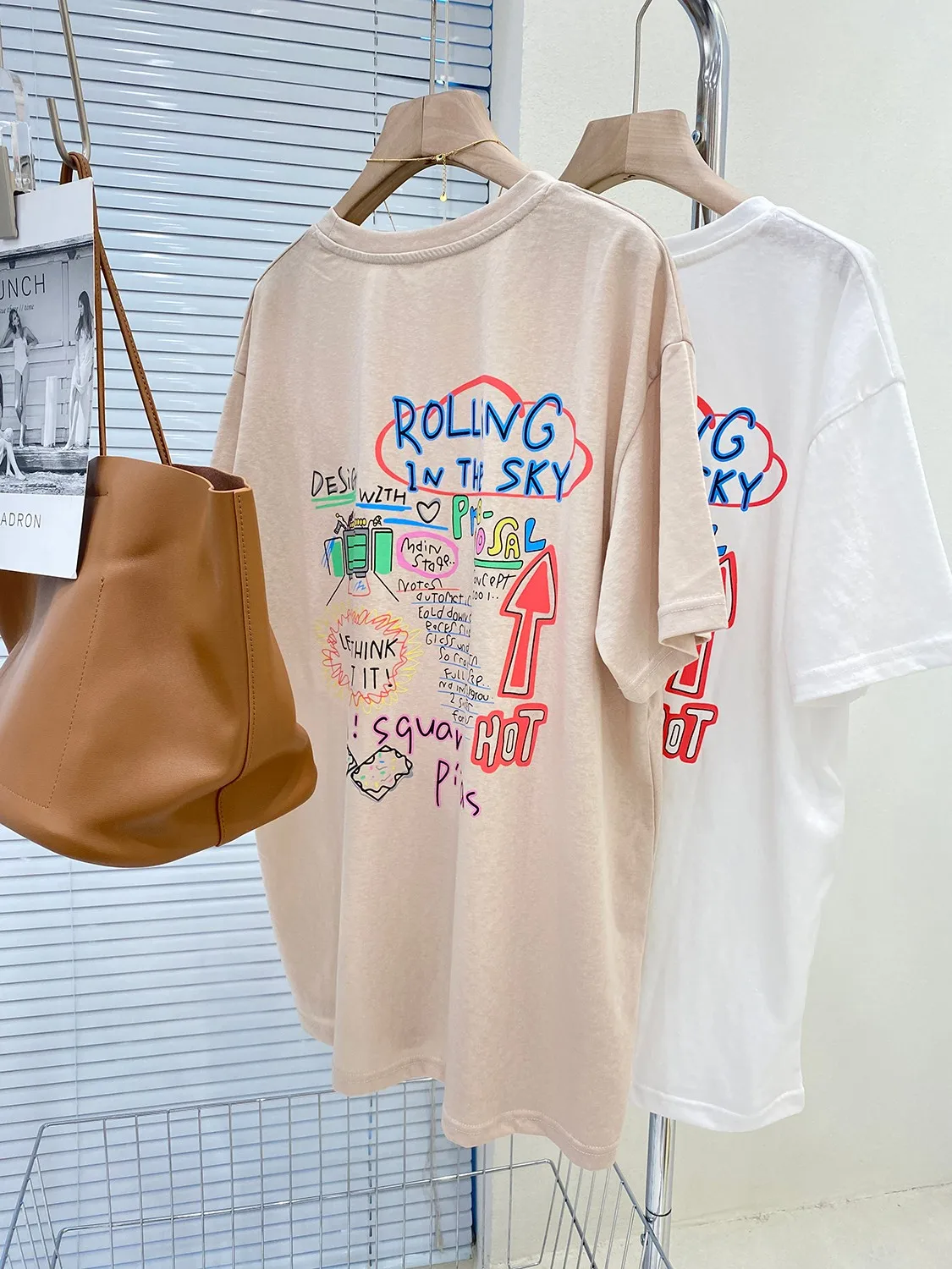 Camiseta Holgada Informal de Verano para Mujer, Talla Grande 300, Estampado Moderno, Cuello Redondo, Algodón Cómodo