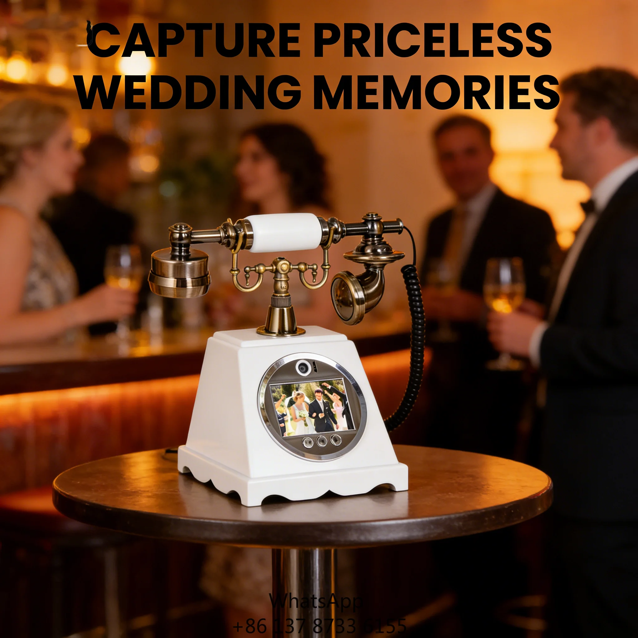 Manufacturer Retro Style Cordless Phone ,ABS Material Video Guest Book,for Weddings, Home, Hotels And Parties