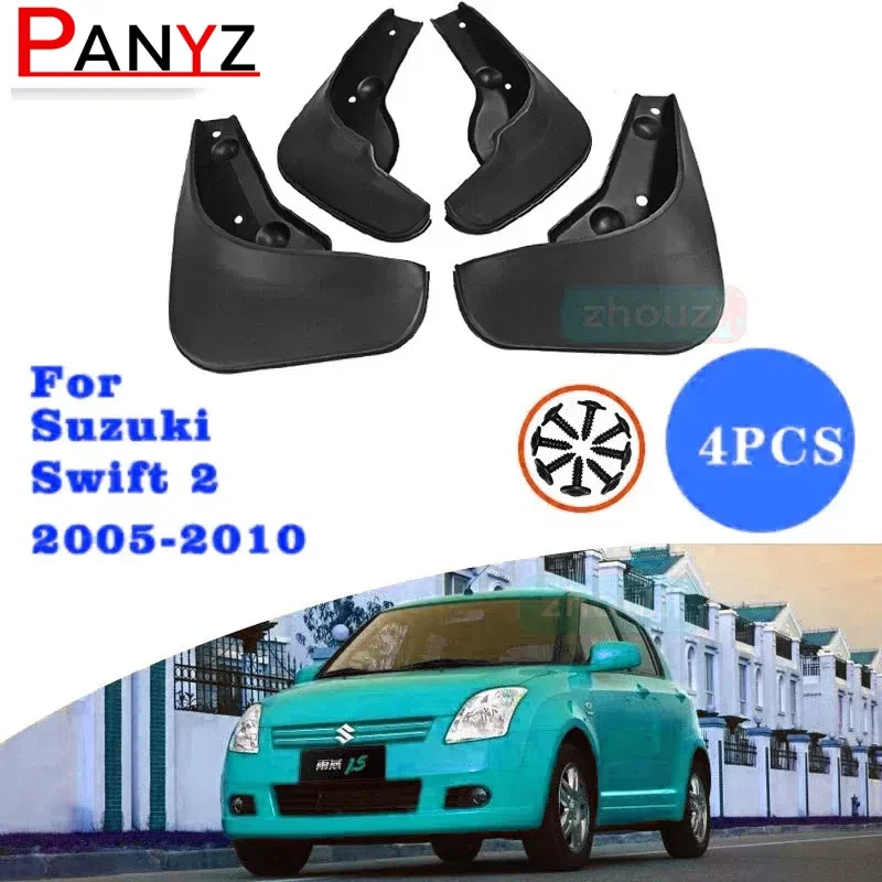 Car Mud Flaps For Suzuki Swift 2 II 2005-2010 Mudflaps Splash Guards Mud Flap Mudguards Fender 2006 2007 2008 2009