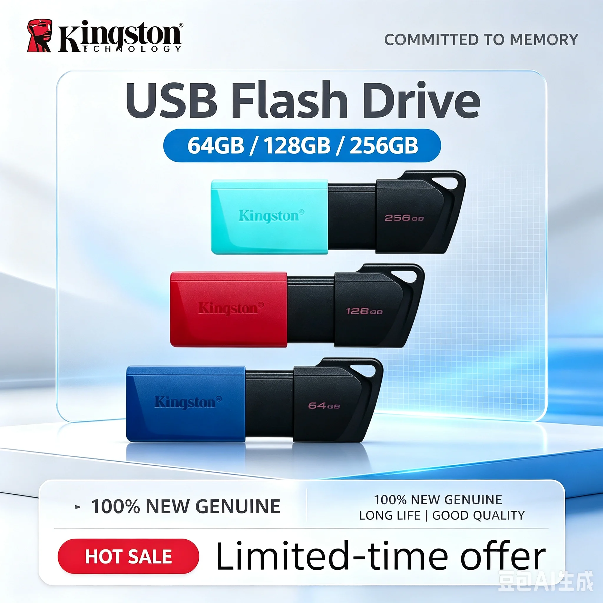 Kingston Original USB Flash Drive USB 3.2 Gen 1 Pen Drive 64GB 128GB 256GB Flash Disk Mini Key Memory Usb Stick3.2 Drives for PC