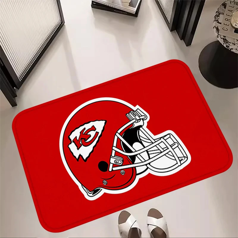 House Entrance Doormat Fan Kansas Carpet City C-Chiefs Living Room Rugs Foot Carpets Floor Mats Non-slip Hallway Mat Home Decor