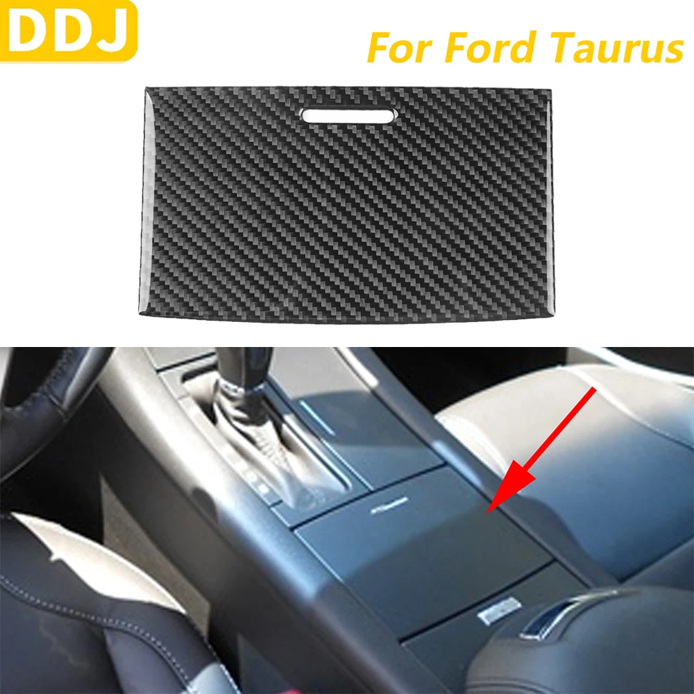 

For Ford Taurus 2013-2019 Carbon Fiber Gear Shifter Storage Box Panel Trim Cover Car Accessories Interior Decoration Sticker