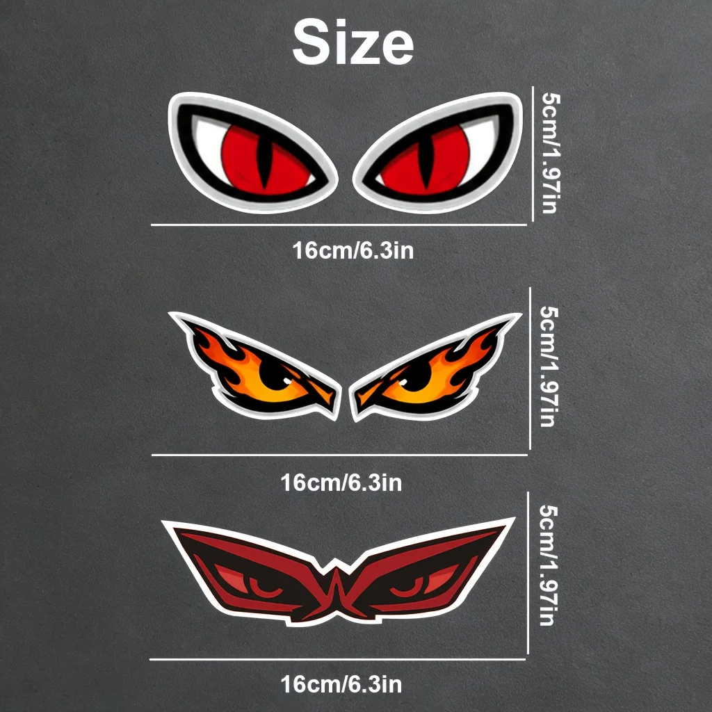 Evil Eye Flame Demon Front Sticker,Waterproof UV-Resistant for Scooter Front,Bumper,Helmet,Mirror,Sportbike Mod Decor