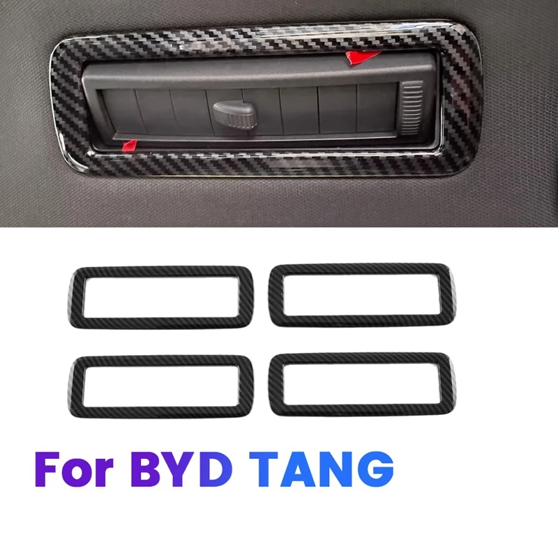 Car Roof Air Conditioning Vents Rear Air Vents Decoration Carbon Fiber Look For BYD TANG