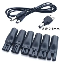 8 PCS Power Cord 5V Replacement Charger USB Adapter Suitable for All Kinds of Electric Hair Clippers Beard trimmers Shavers etc.