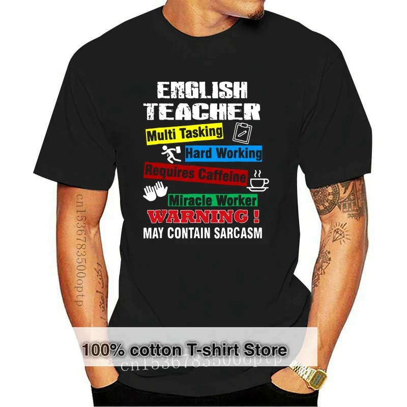 English Teacher Gifts Funny Skill Teaching Shirt Men\'s T-shirts summer winter Style Fashion Swag Men T Shirts. coat clothes tops