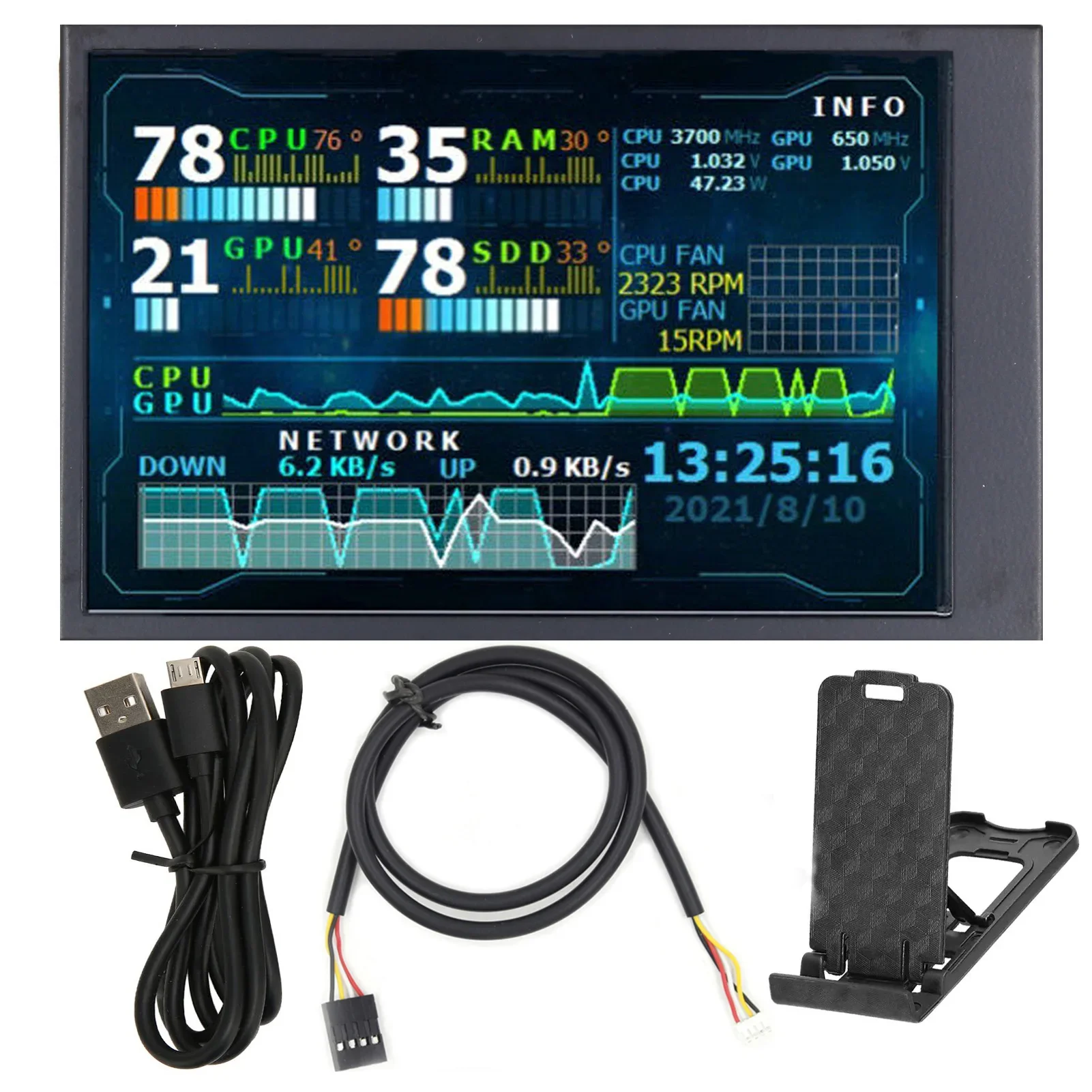 AIDA64 chassis display 3.5-inch IPS LCD screen USB computer secondary screen