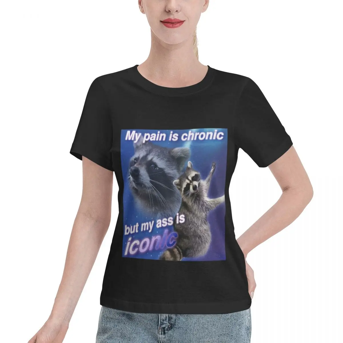 Easy To Pair My Pain Is Chronic But My A Is Iconic Oversized Women's T-shirt Trending Fashion Aesthetic Women Top