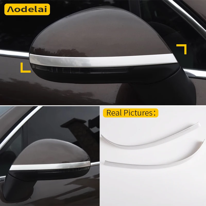 

For Volkswagen Touareg 2011-2018 Rear View Mirror Bright Strip Anti-Scratch Protective Sticker Out Stainless Steel