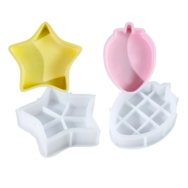 Strawberry Star Shaped Storage Box Mold Versatile Silicone Strawberry Star Mold for Home or Studio Craft Storage Holder