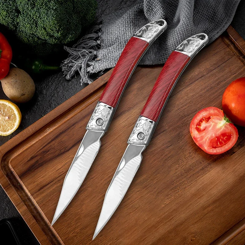 Utility Knife Folding Blade Boning Meat Cleaver Fish Vegetable BBQ Slicing Fruit Knife Plastic Handle Kitchen Knife Chef Cooking