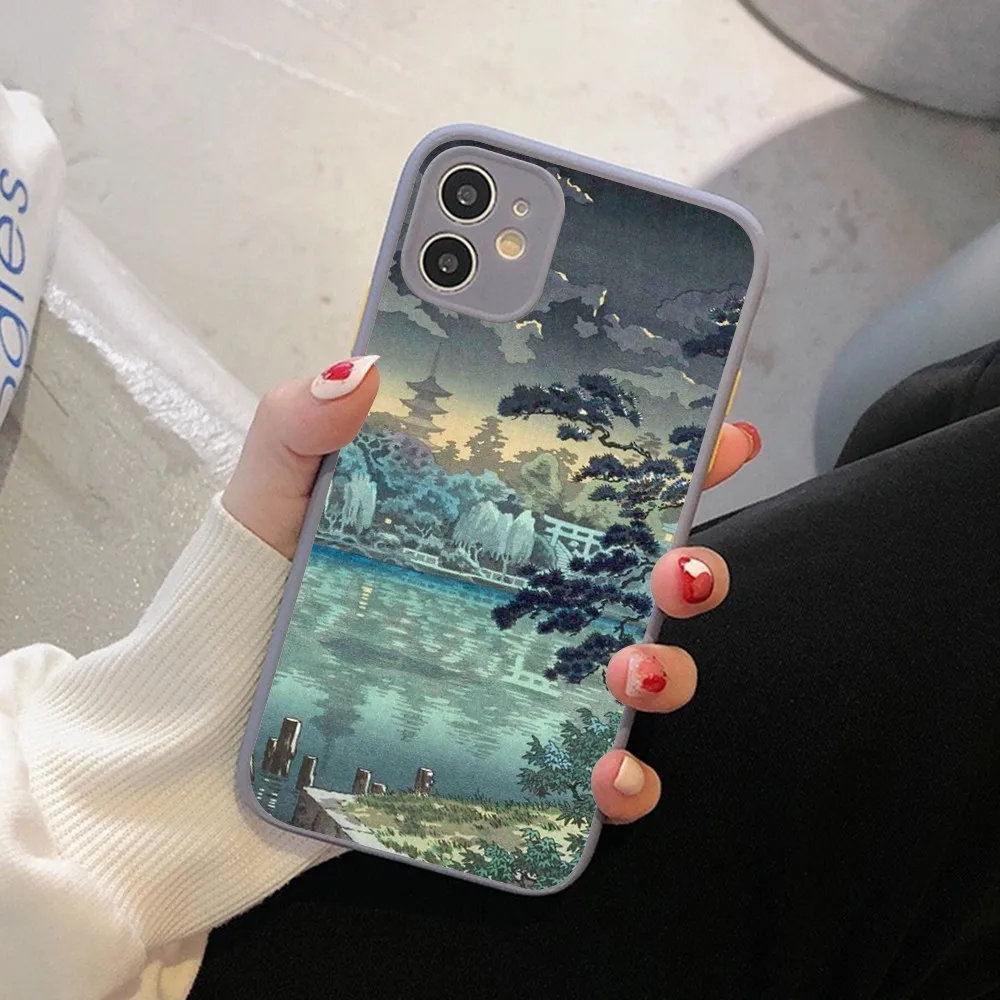 Ukiyo-e Japanese Style Art Phone Case For IPhone 14 11 12 13 Mini Pro Max 8 7 Plus X XR XS MAX Translucent Matte Cover