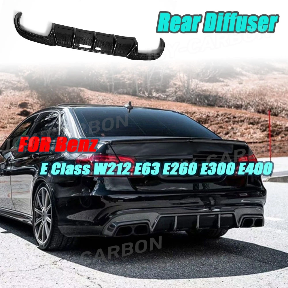 JCYECF Real Carbon Fiber Car Rear Diffuser Body Kits For Benz E Class W212 E63 E260 E300 E400 E63S 2014 2015 2016 FRP Car Parts