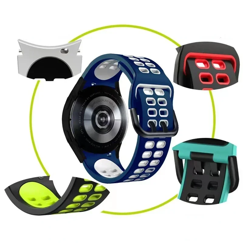 Pulseira de silicone para samsung galaxy watch 4 6 clássico 42mm 46mm 43mm 47mm 5 pro 45mm pulseira para relógio 6/5/4 42mm 44mm