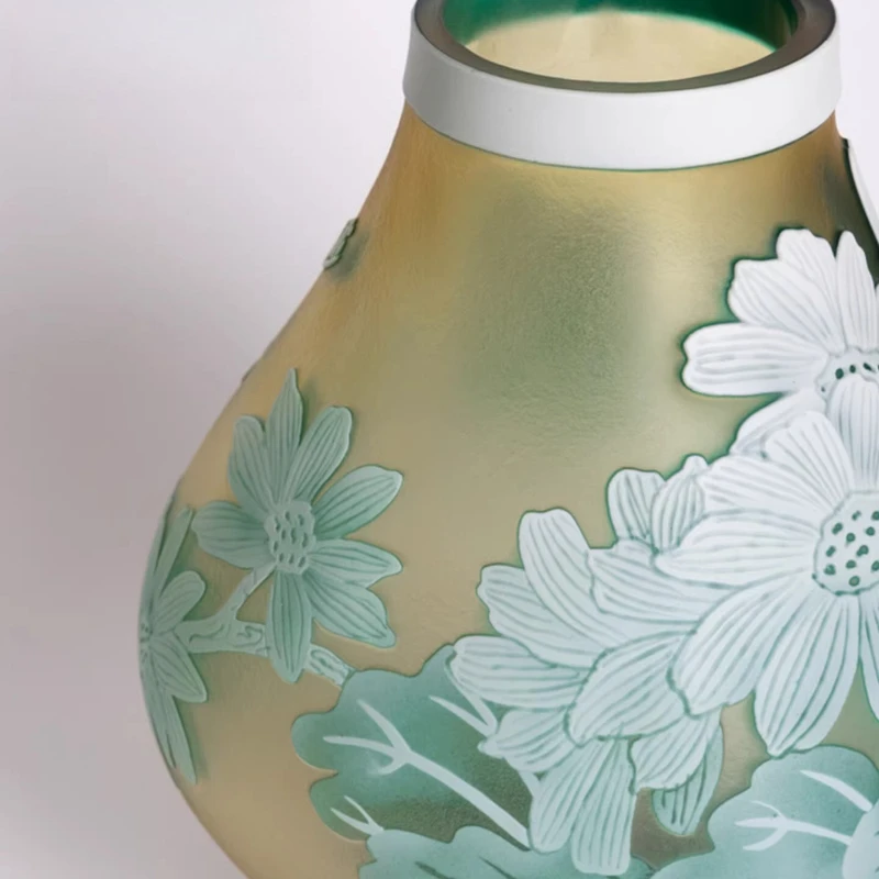 

Peony flower handmade relief vase ornament