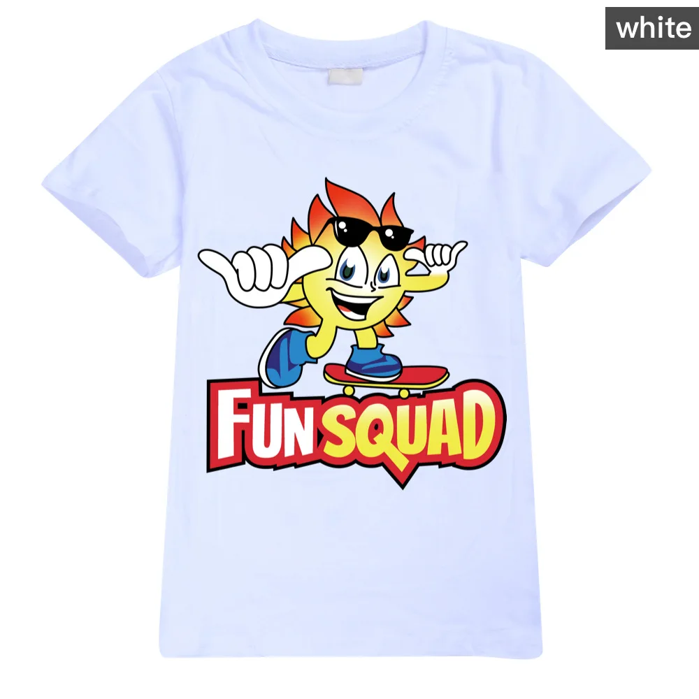 2024 Kids Summer Baby Boys Kawaii Fun Squad Gaming Printing T-Shirt Cartoon Short-Sleeved Girls T-Shirt Children Casual Top